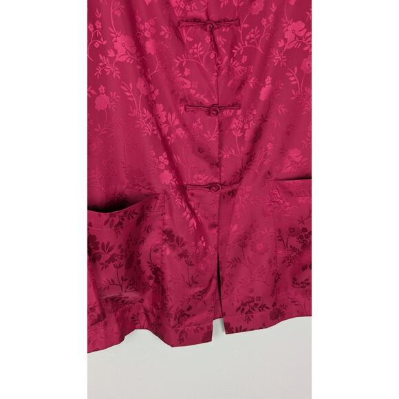 Bloomingdales Asian 3 Peice complete Vtge PJ's with bag Sz M never worn Magenta - Picture 10 of 15
